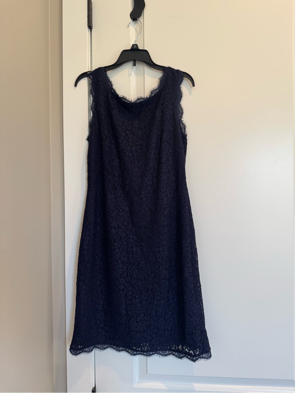 Adrianna Papell Navy Lace Sleeveless  Dress